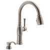 Single Handle Pull-Down Kitchen Faucet with Soap Dispenser and ShieldSpray&reg; Technology
