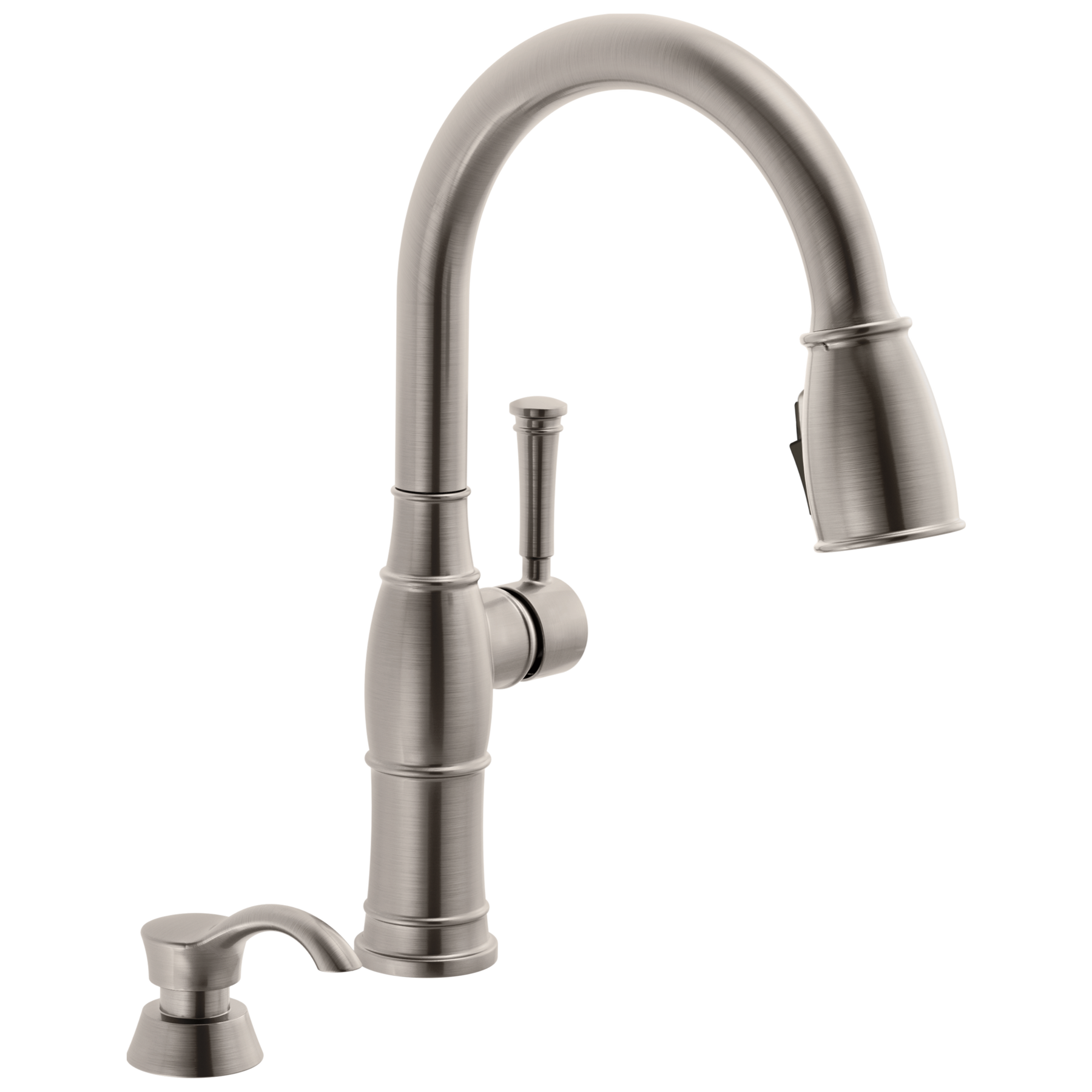 Single Handle Pull-Down Kitchen Faucet with Soap Dispenser and ShieldSpray&reg; Technology