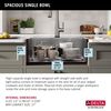 25&rdquo; Workstation Kitchen Sink&nbsp;Drop-In Top Mount&nbsp;16 Gauge&nbsp;Stainless Steel Single Bowl with&nbsp;WorkFlow&trade; Ledge&nbsp;and Accessories