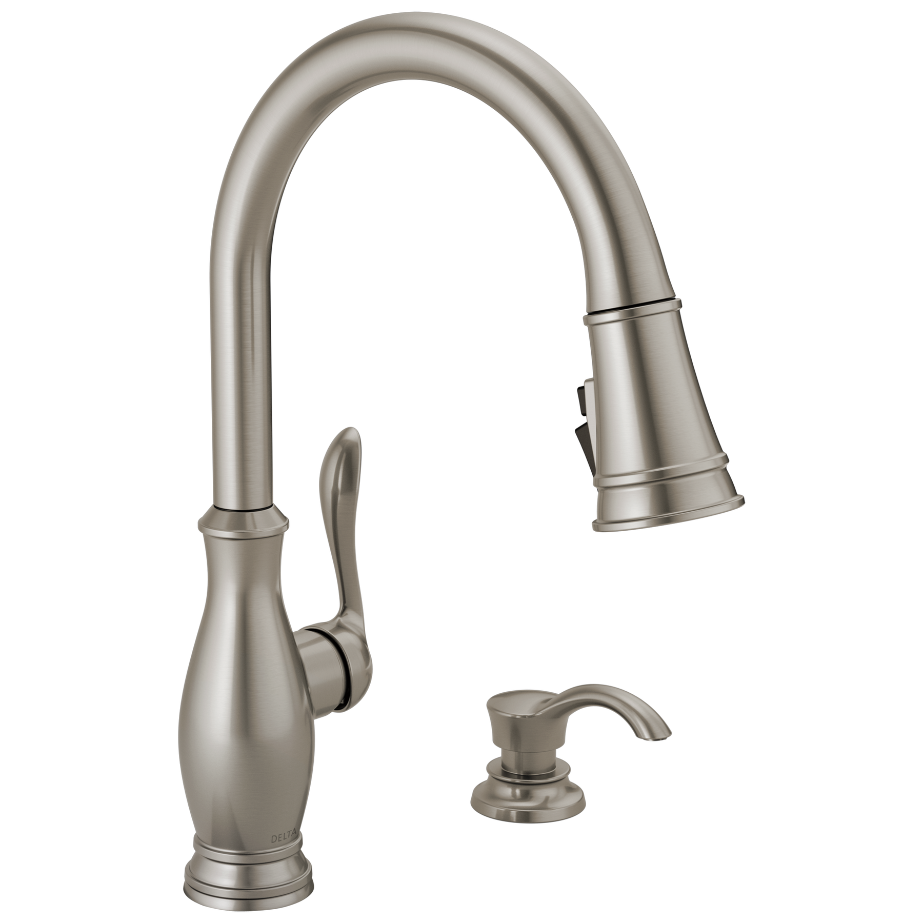 Single Handle Pull-Down Kitchen Faucet with Soap Dispenser and ShieldSpray