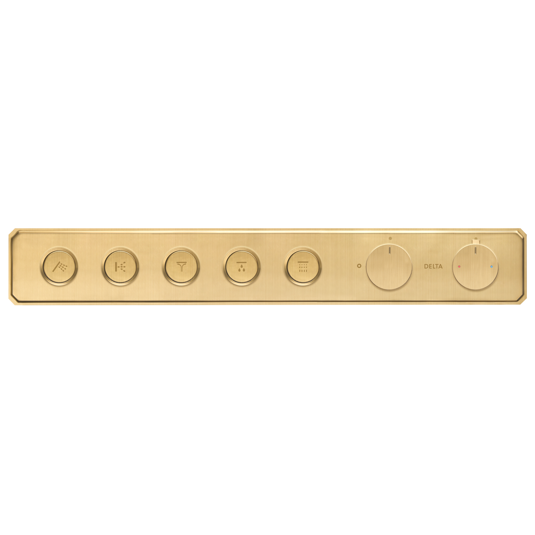 Traditional High Flow Push Button Thermostatic Trim - 5 Outlet