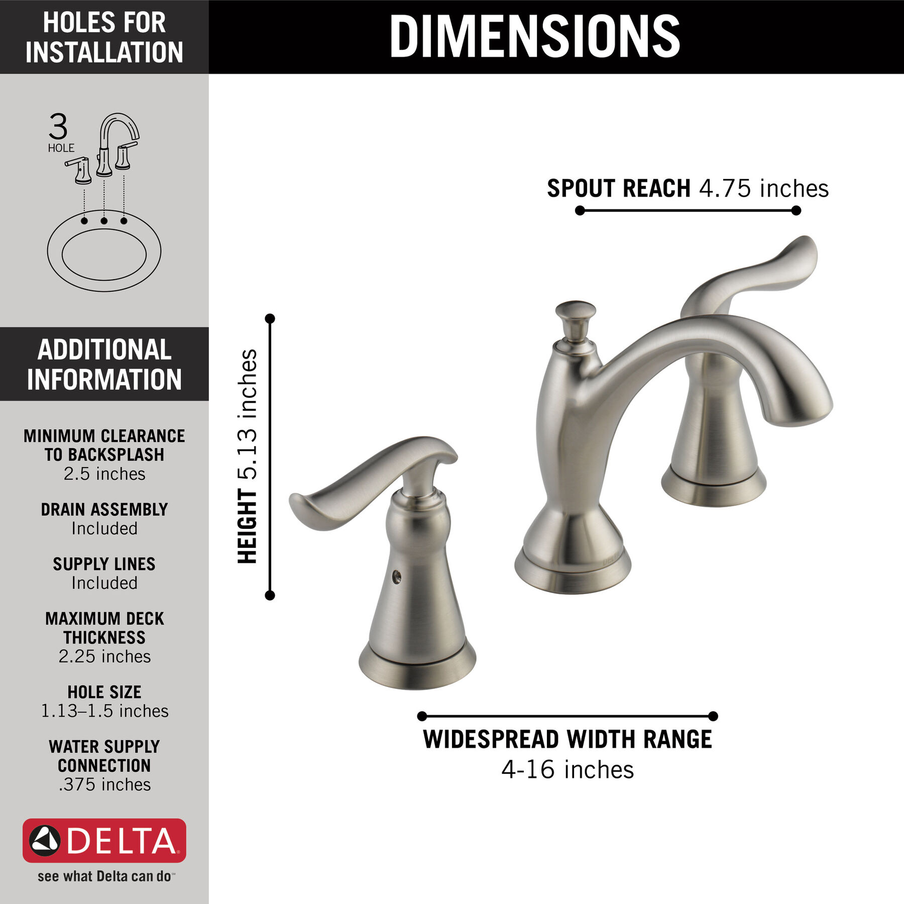 Two Handle Widespread Bathroom Faucet