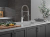 Single Handle Pull-Down Kitchen Faucet With Spring Spout