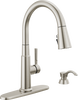 Single Handle Pull-Down Kitchen Faucet with Soap Dispenser and ShieldSpray&reg; Technology