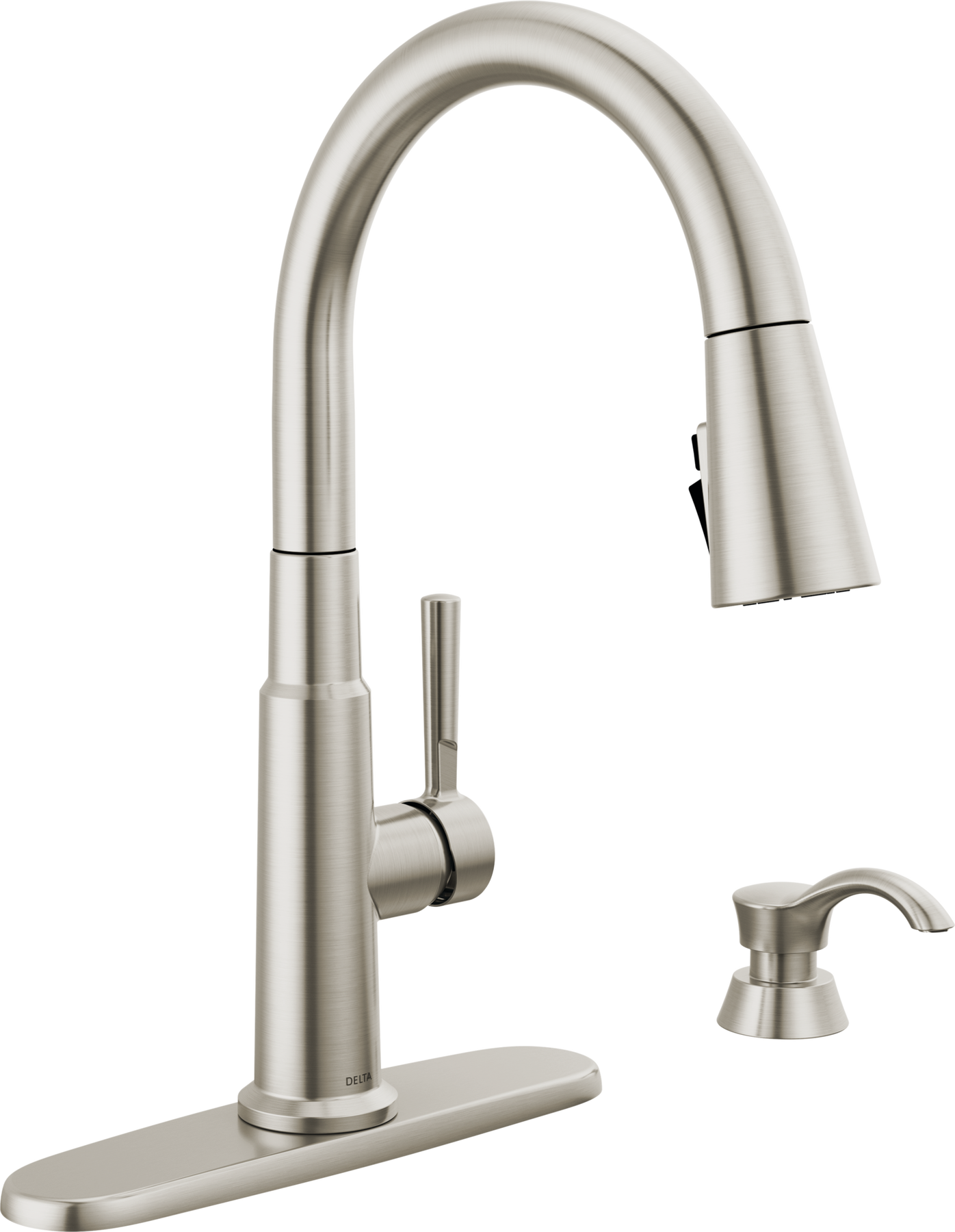 Single Handle Pull-Down Kitchen Faucet with Soap Dispenser and ShieldSpray&reg; Technology