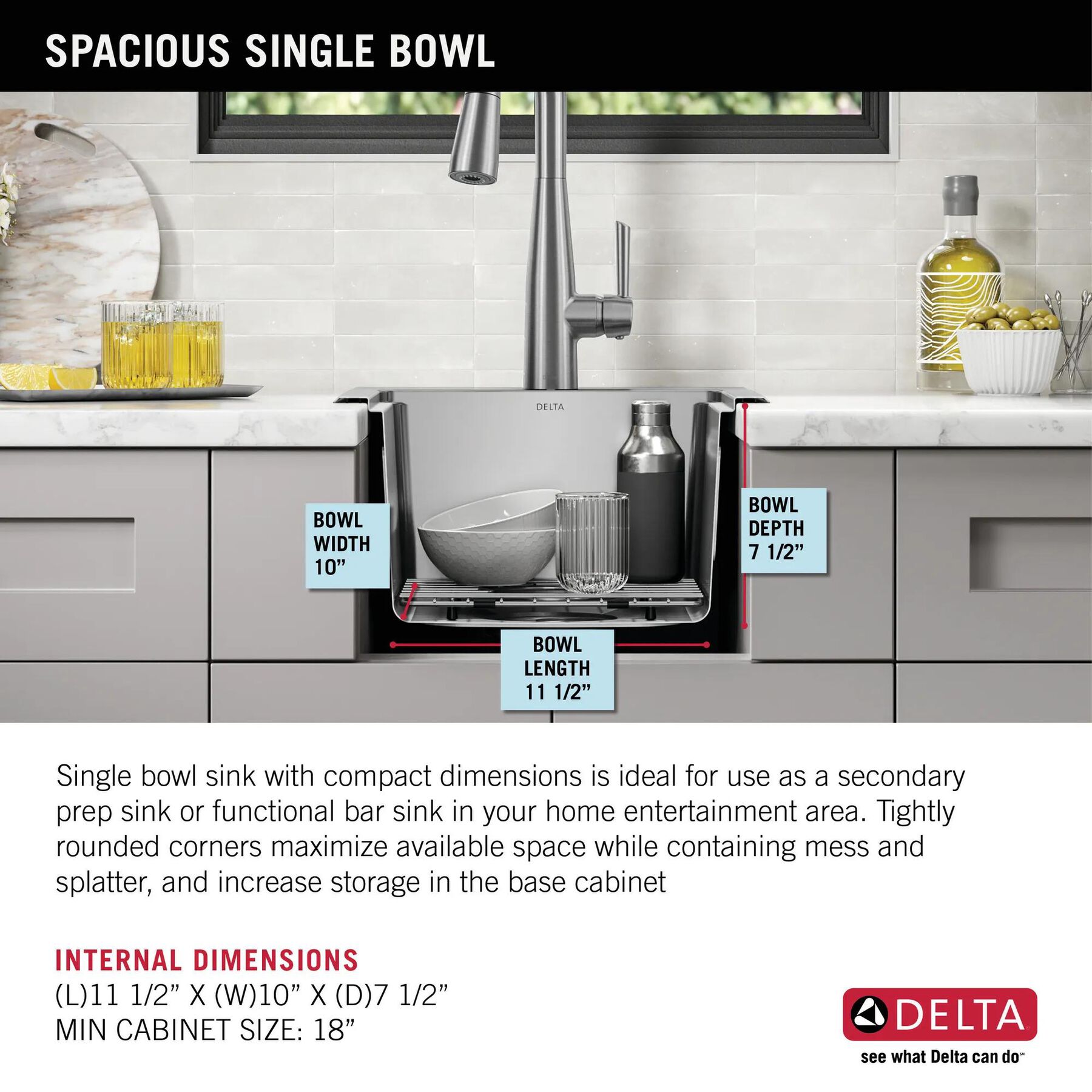 15&rdquo; Stainless Steel Workstation Kitchen Bar Sink Drop-In Undermount Single Bowl with WorkFlow&trade; Ledge and Accessories