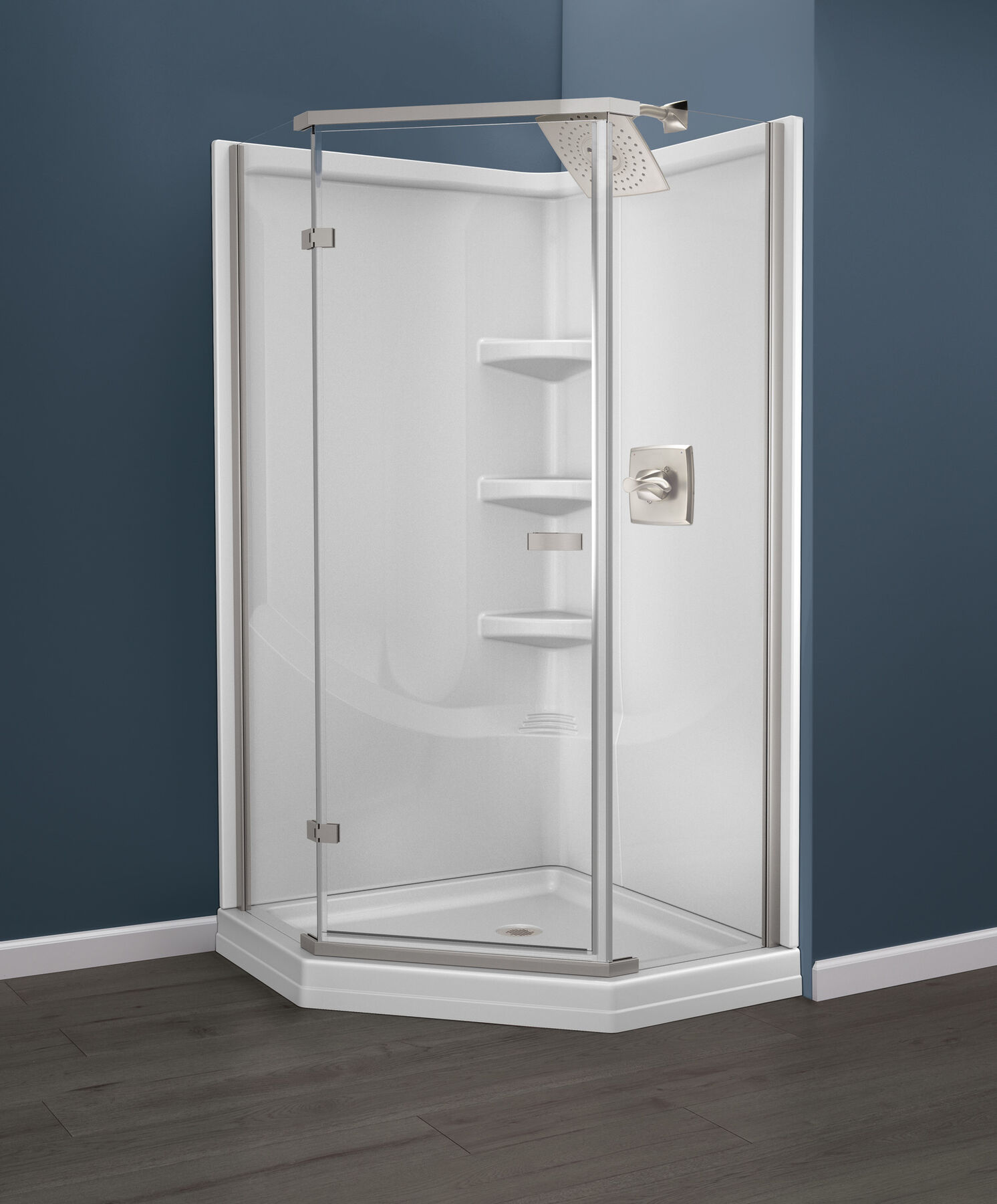 38'' Direct-to-Stud Corner Shower Wall Set