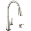 Single Handle Pull-Down Touch<sub>2</sub>O&reg; Technology Kitchen Faucet with Touchless Technology and Soap Dispenser