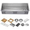 45&rdquo; Workstation Undermount Single Bowl 16 Gauge Stainless Steel Kitchen Sink with 2-Tier&nbsp;WorkFlow&trade; Ledge and Accessories