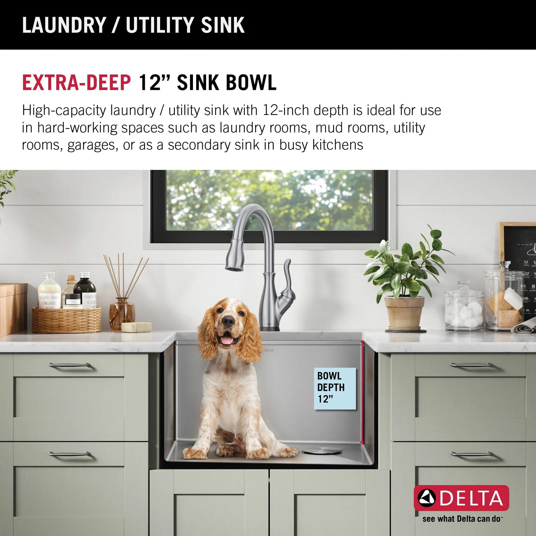 24&rdquo; Workstation Undermount Single Bowl 16 Gauge Stainless Steel&nbsp;Laundry&nbsp;Utility&nbsp;Kitchen Sink with&nbsp;WorkFlow&trade; Ledge and Accessories