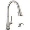 Single Handle Pull-Down Touch<sub>2</sub>O&reg; Technology Kitchen Faucet with Touchless Technology and Soap Dispenser