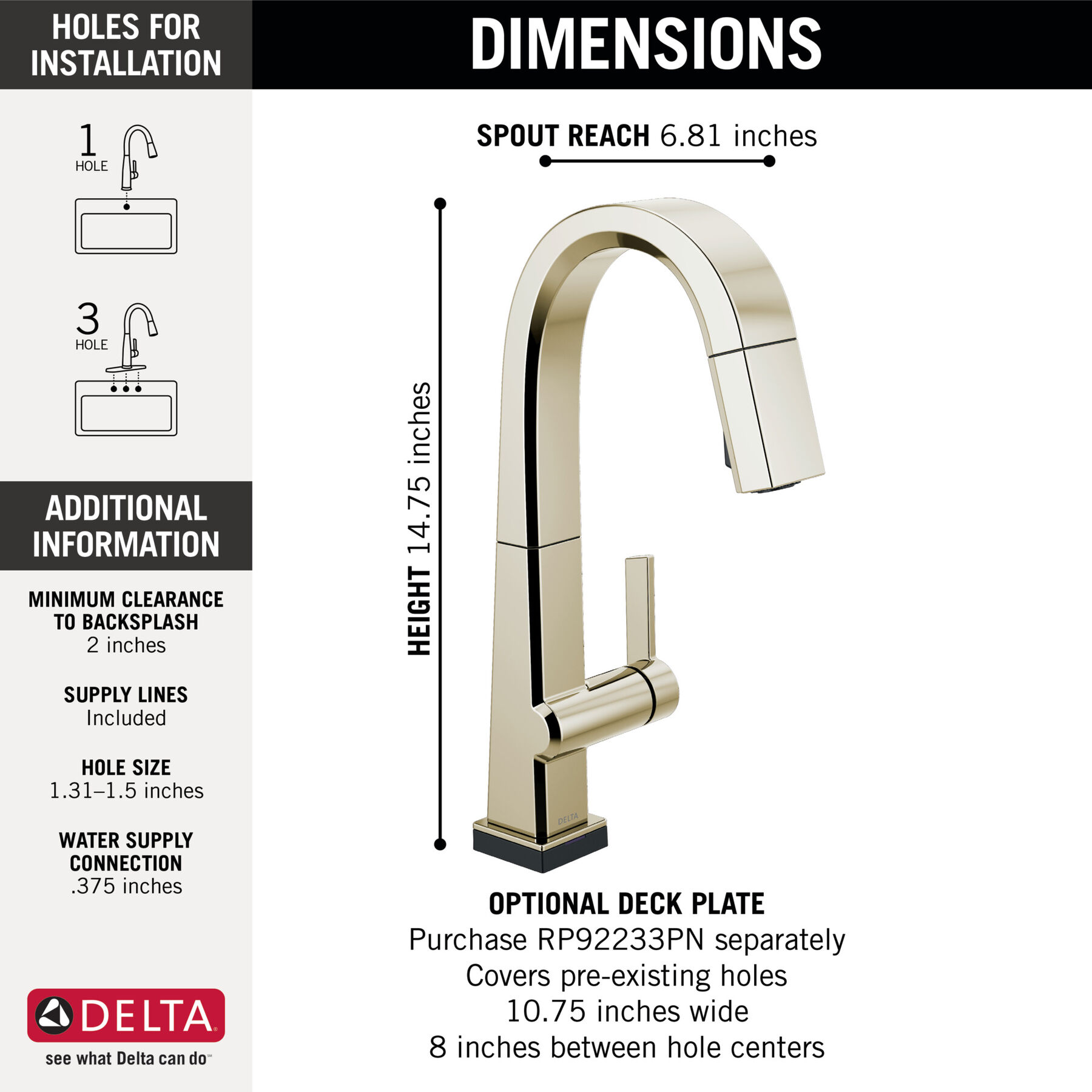 Single Handle Pull Down Bar/Prep Faucet With Touch2O Technology