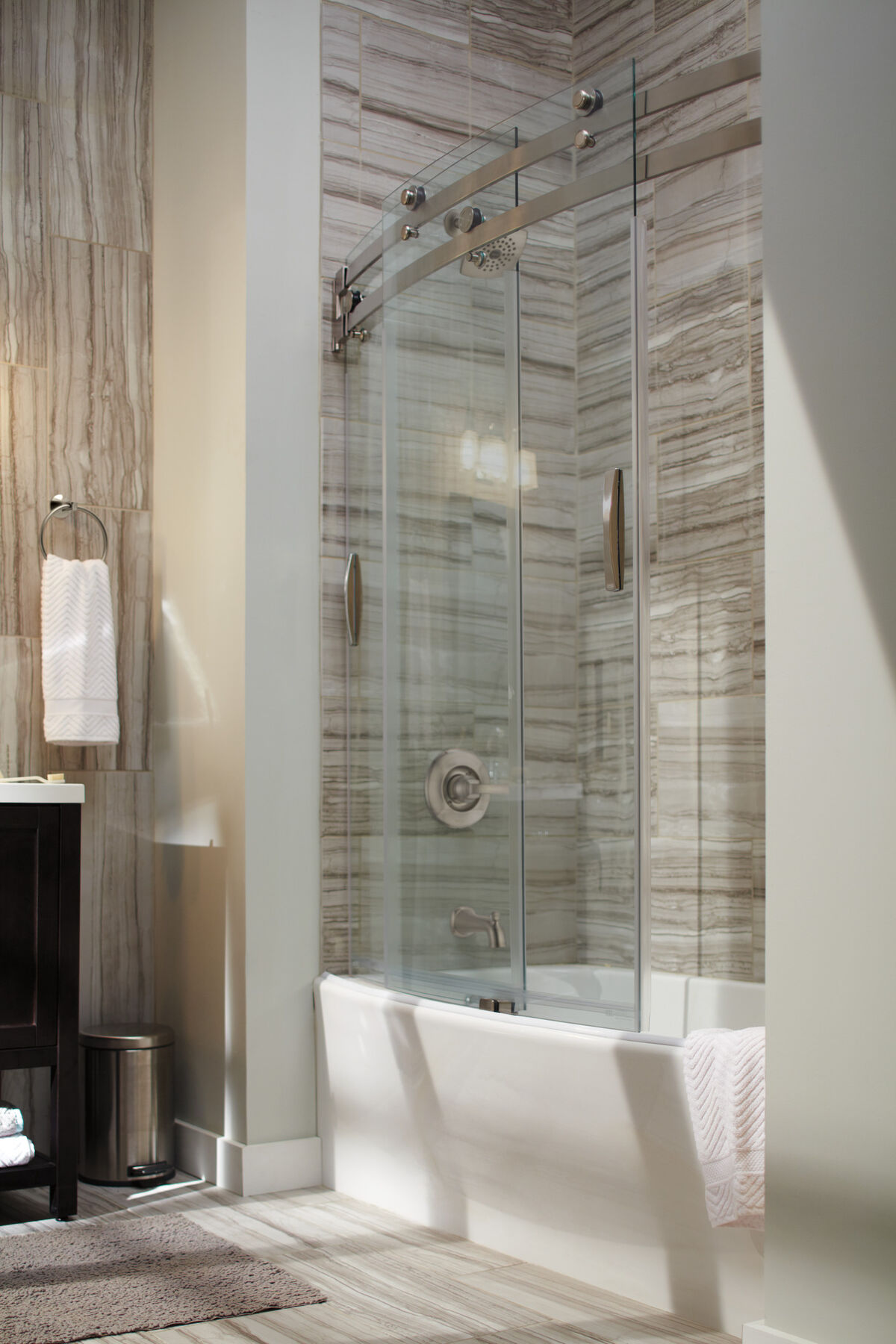 60" x 30" Curved Bathtub Shower Door