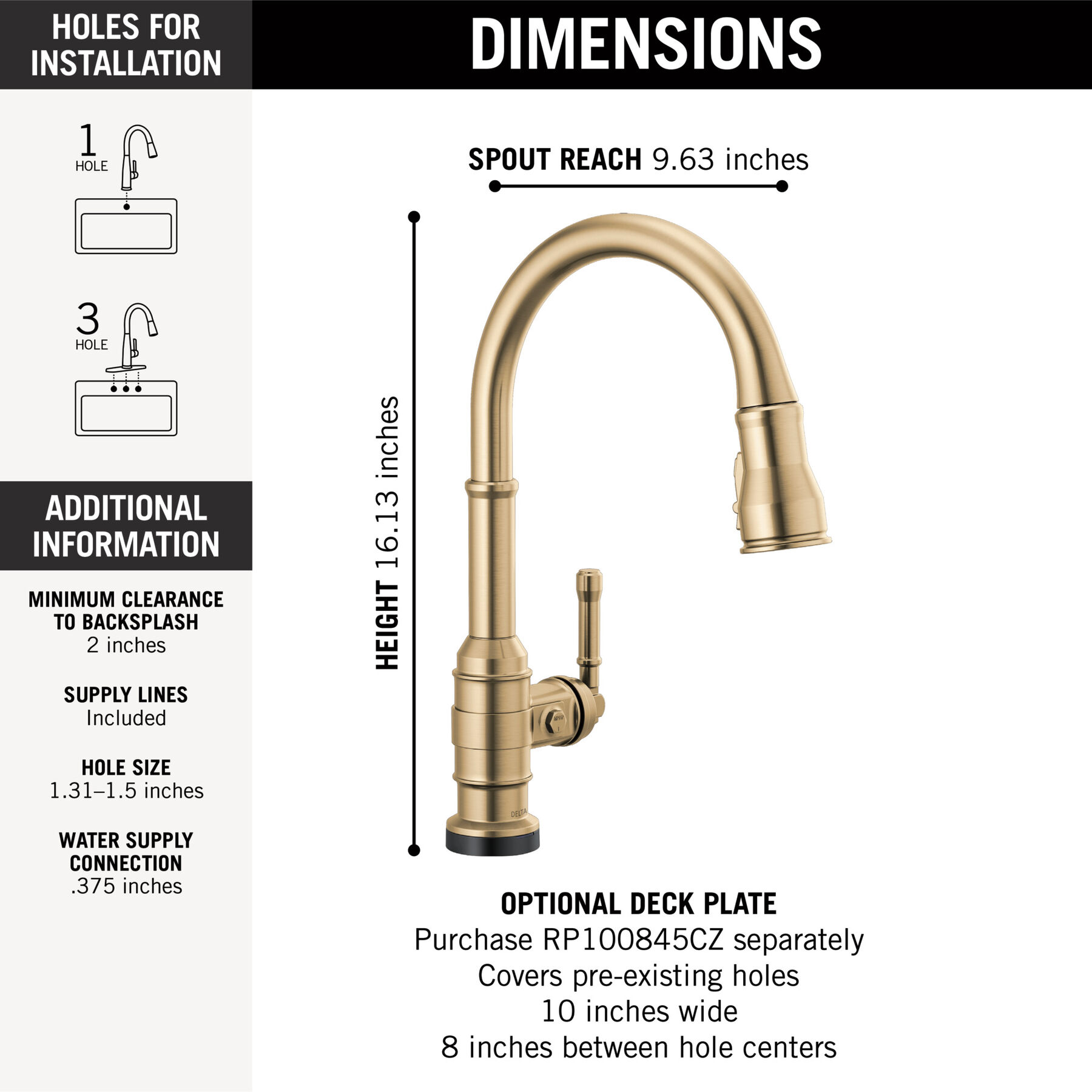 Touch<sub>2</sub>O&reg; Technology Kitchen Faucet with Touchless Technology