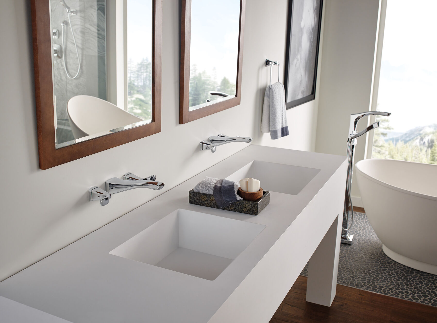 Two Handle Wall Mount Bathroom Faucet Trim