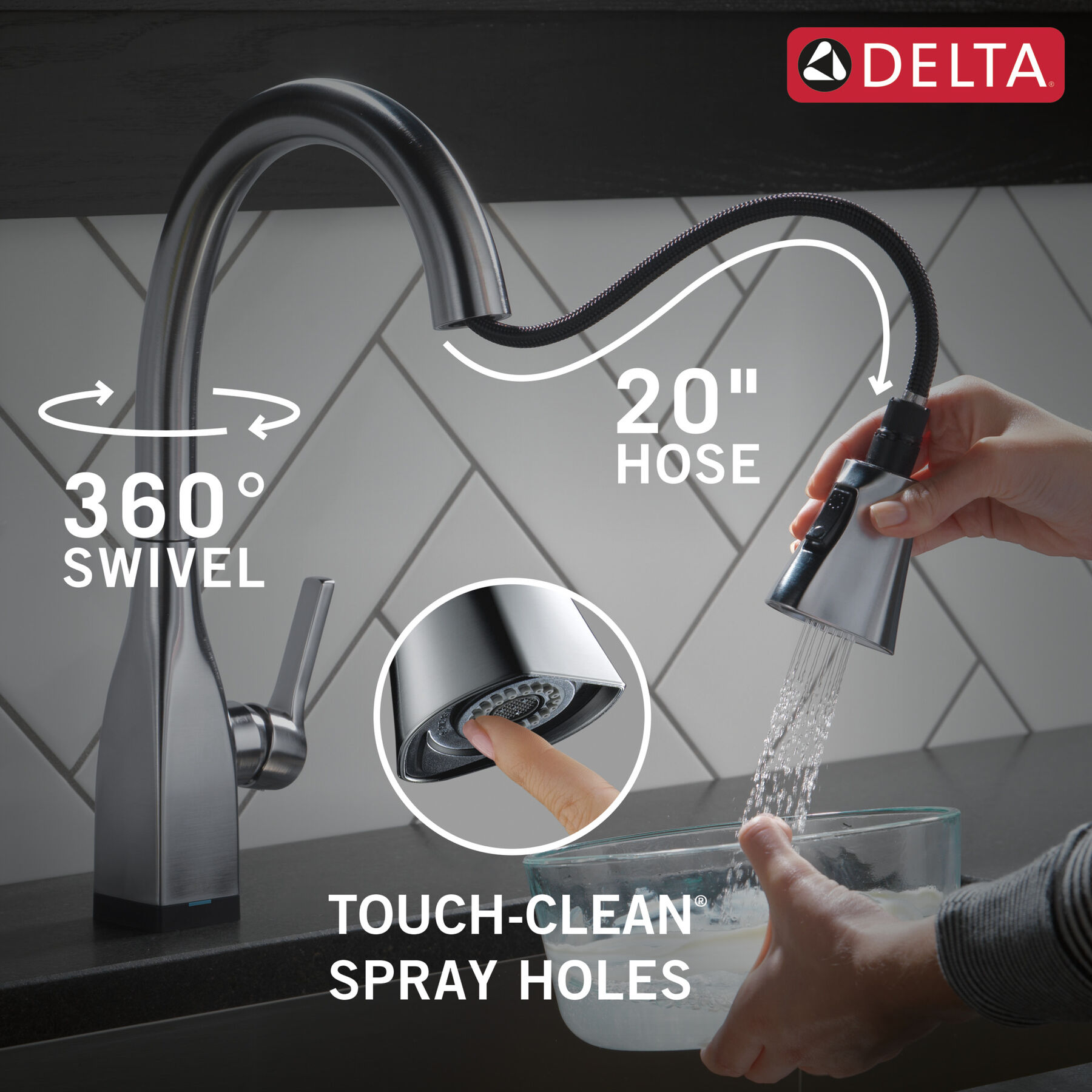 Touch<sub>2</sub>O&reg;  Pull-Down Kitchen Faucet 1L (Recertified)
