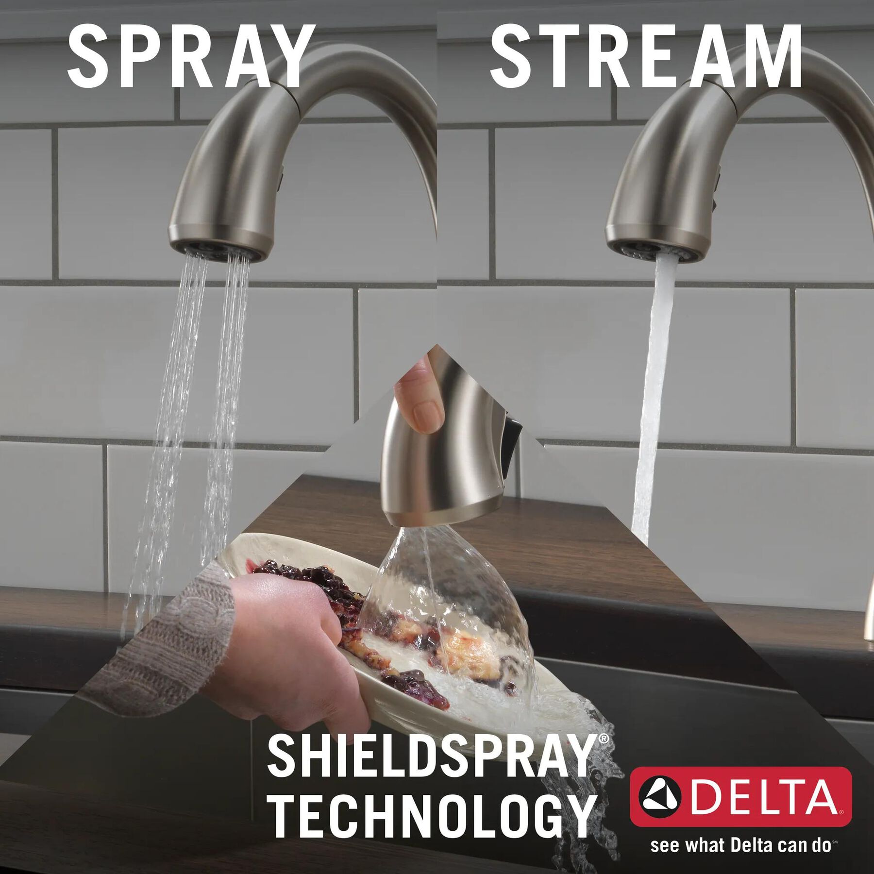 Single Handle Pull-Out Kitchen Faucet with Soap Dispenser and ShieldSpray&reg; Technology