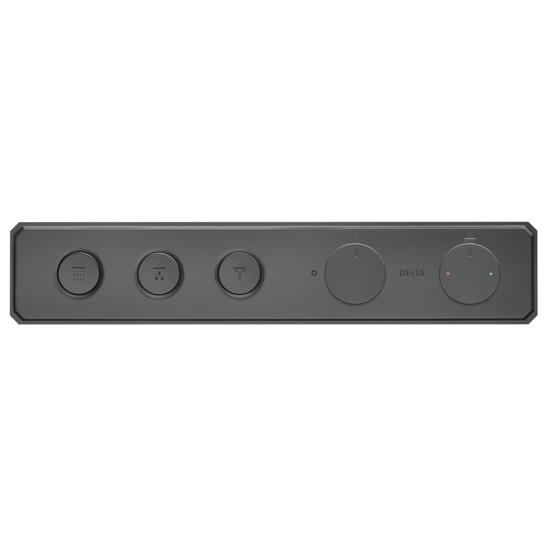 Traditional High Flow Push Button Thermostatic Trim - 3 Outlet