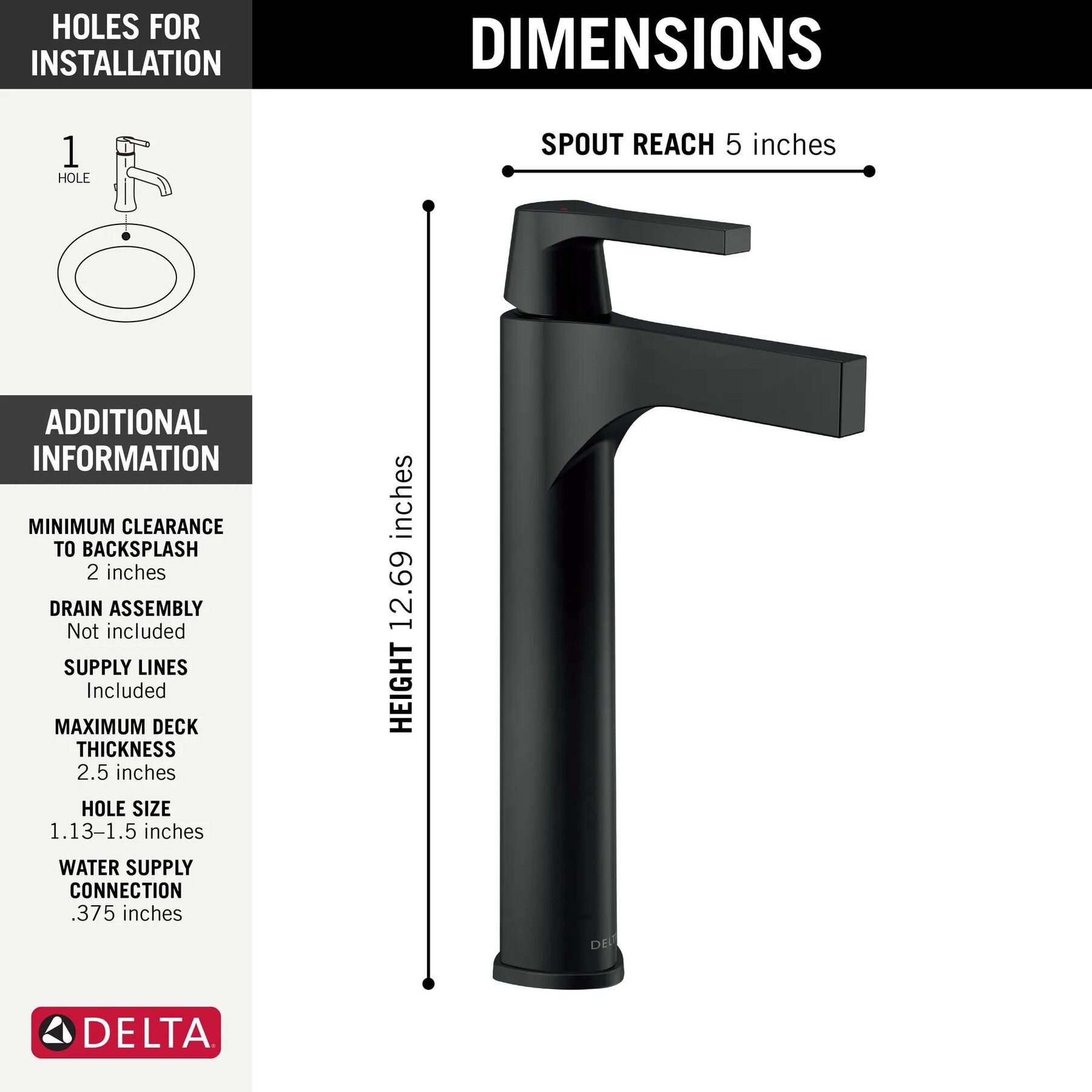 Vessel Bathroom 1L w/Riser w/o Drain (Recertified)