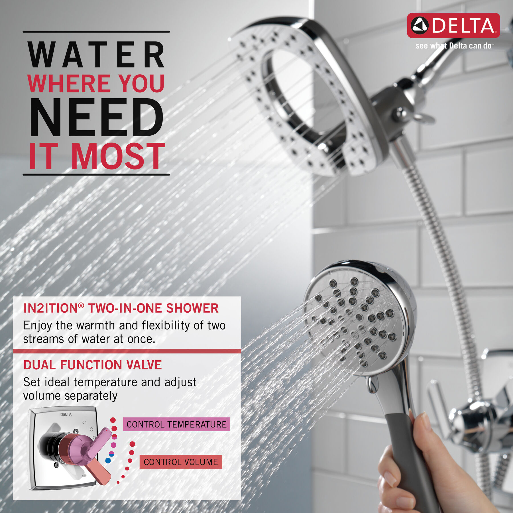 Monitor&reg; 17 Series Shower Trim with In2ition&reg; Two-in-One Shower
