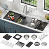 45&rdquo; Workstation Undermount Single Bowl 16 Gauge Stainless Steel Kitchen Sink with 2-Tier&nbsp;WorkFlow&trade; Ledge and Accessories
