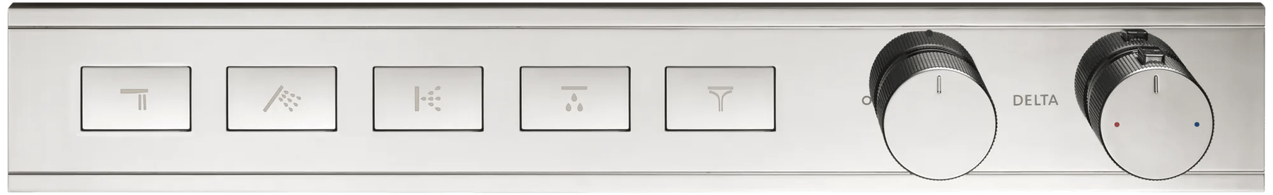 Modern High Flow Push Button Thermostatic Trim - 5 Outlet