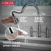 Two Handle Pull-Down Bridge Kitchen Faucet