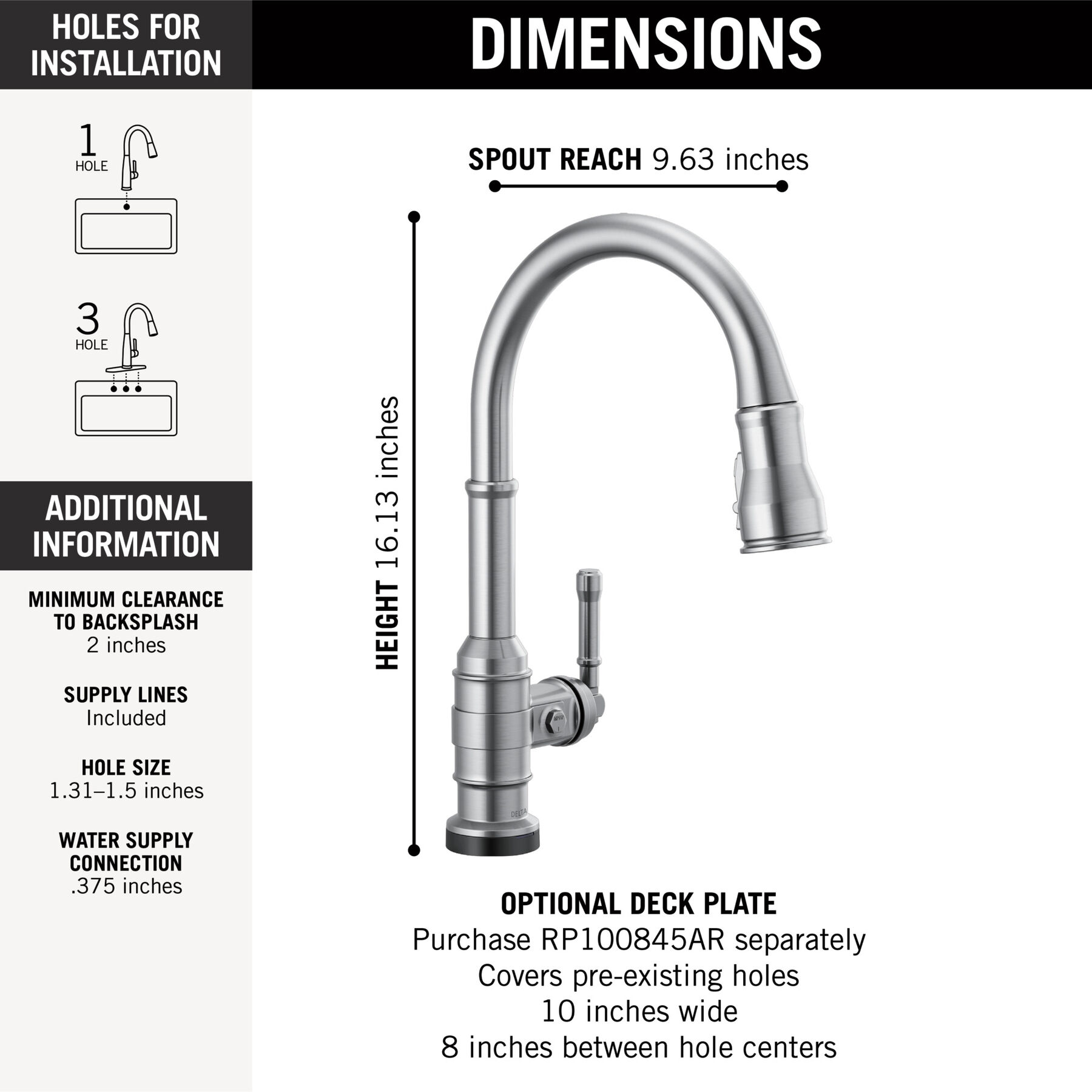 Touch<sub>2</sub>O&reg; Technology Kitchen Faucet with Touchless Technology