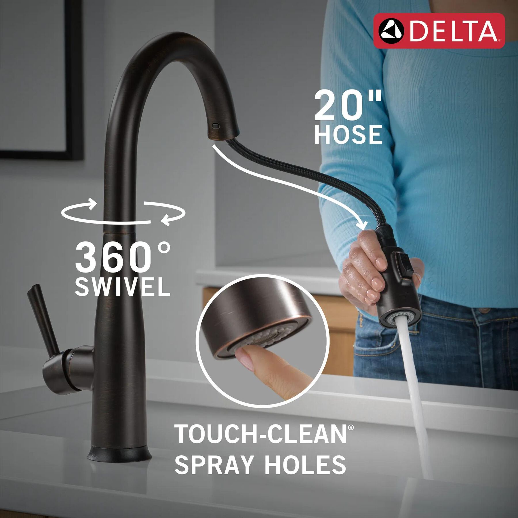 VoiceIQ&reg; Single Handle Pull-Down Faucet with Touch<sub>2</sub>O&reg; Technology