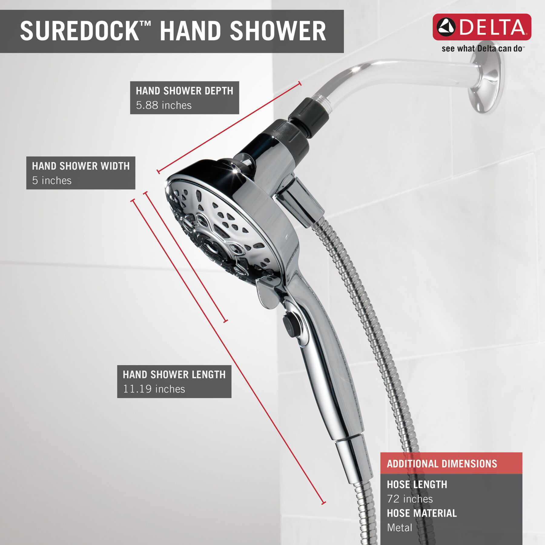 7-Setting Hand Shower with SureDock
