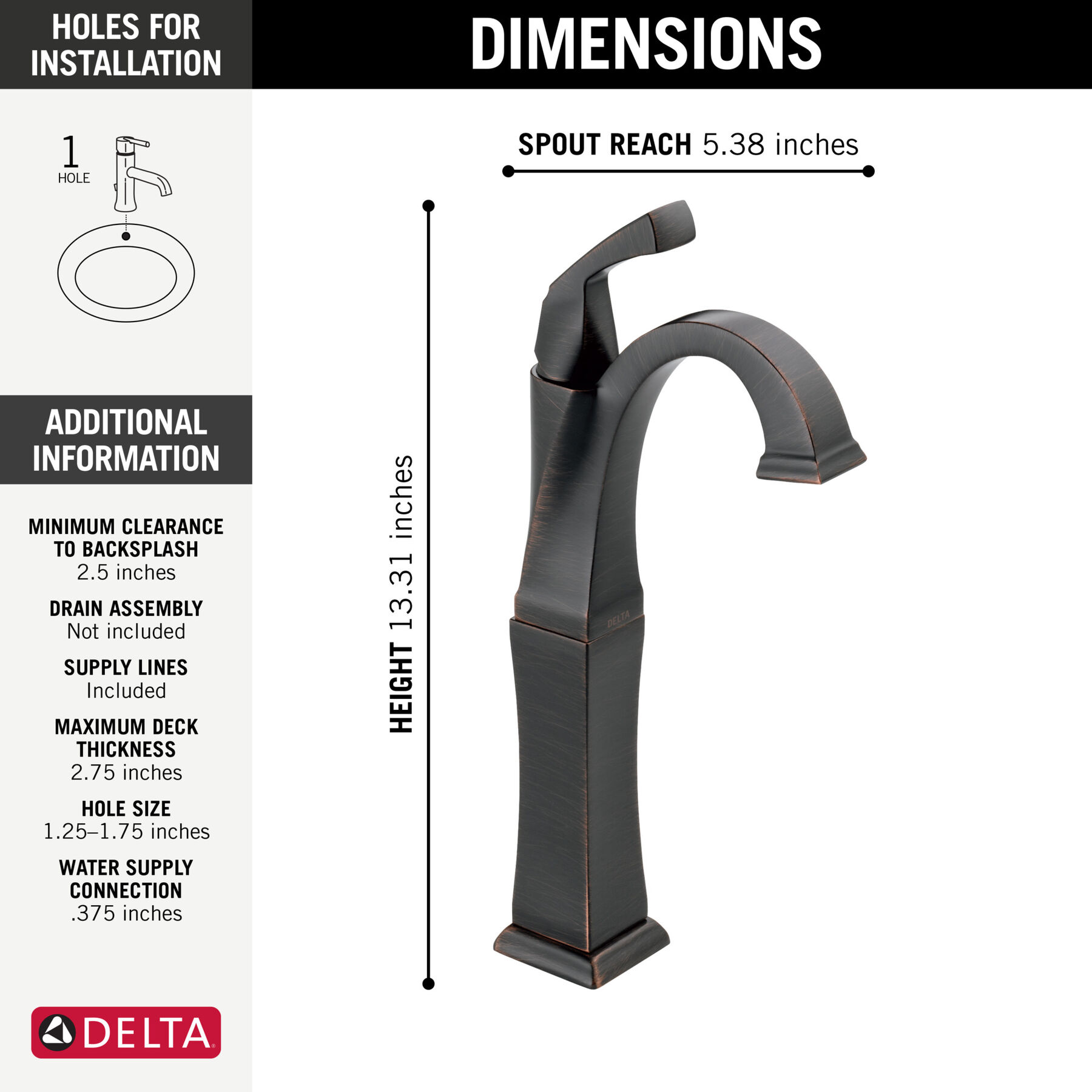 Single Handle Vessel Bathroom Faucet