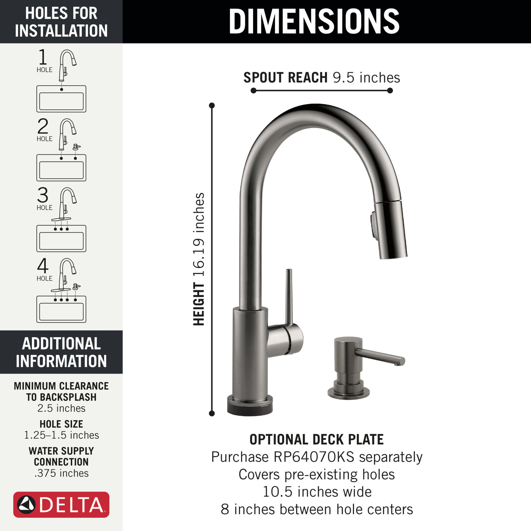 Touch2O with Touchless Technology Single Handle Pull-Down Kitchen Faucet with Soap Dispenser