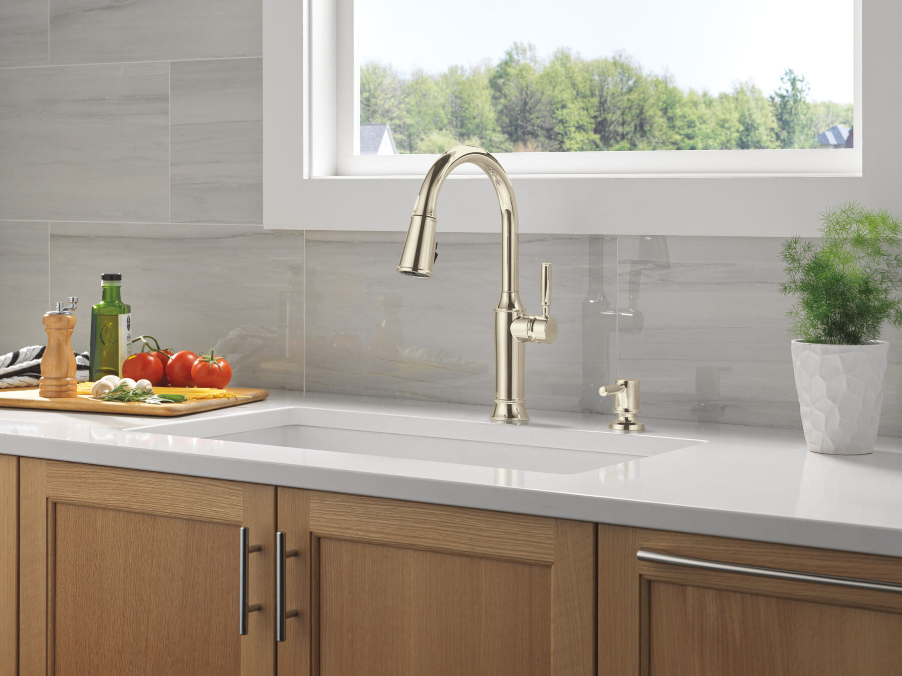 Pull-Down Kitchen Single Handle with Soap Dispenser Bundle