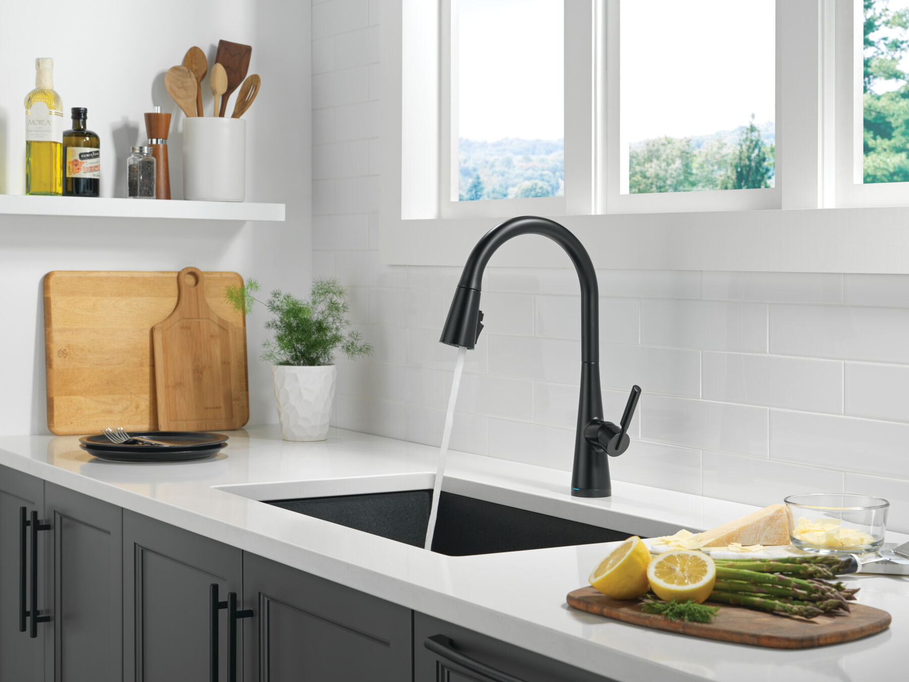 Single Handle Pull-Down Touch<sub>2</sub>O&reg; Technology Kitchen Faucet with Touchless Technology