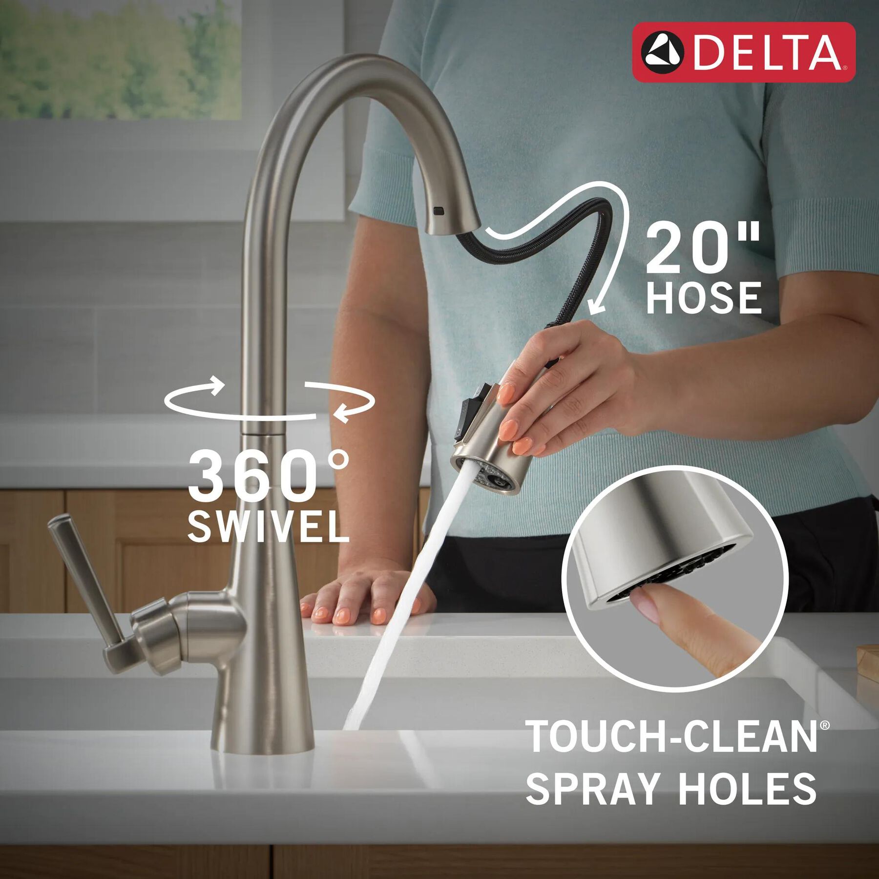 Single Handle Pull-Down Kitchen Faucet with Soap Dispenser and ShieldSpray Technology