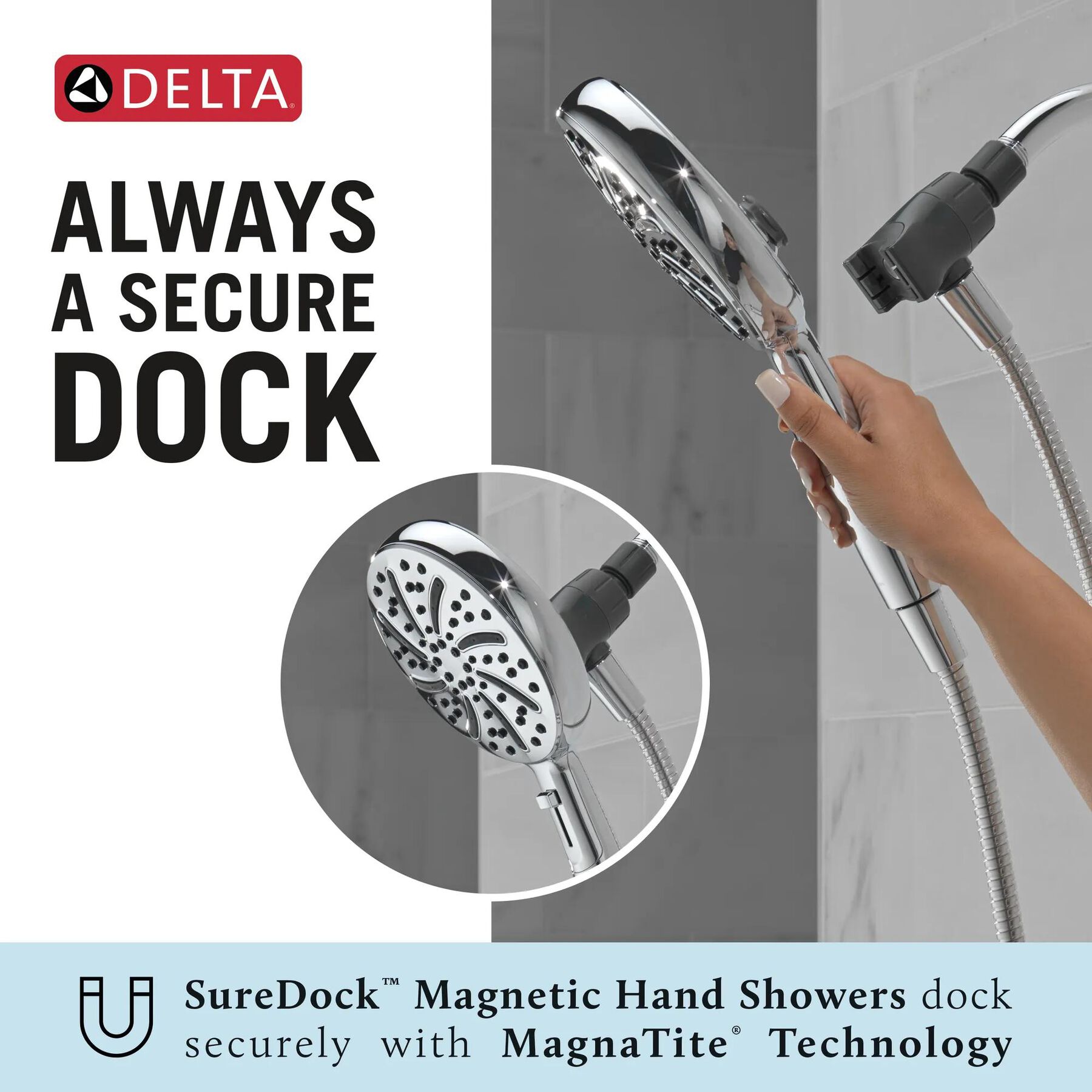 6-Setting SureDock&reg; Magnetic&reg; Hand Shower