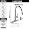 Single Handle Pull-Down Touch<sub>2</sub>O&reg; Technology Kitchen Faucet with Touchless Technology