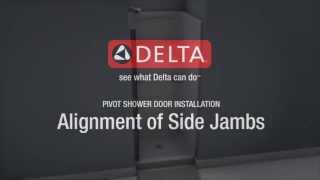 Thumbnail image of No Top Track Style Pivot Shower Door Alignment of Side Jambs Step (SD)