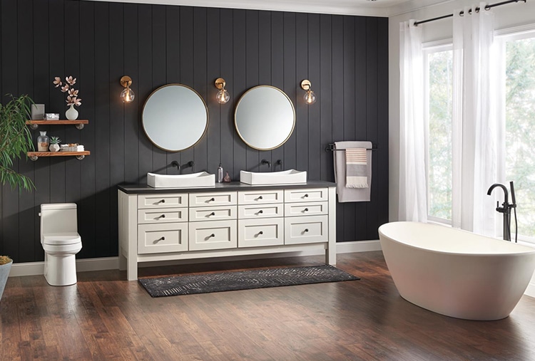 Mixed finishes - lighting and bath
