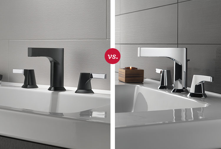 Bathroom faucet finishes: Matte black vs. chrome finish