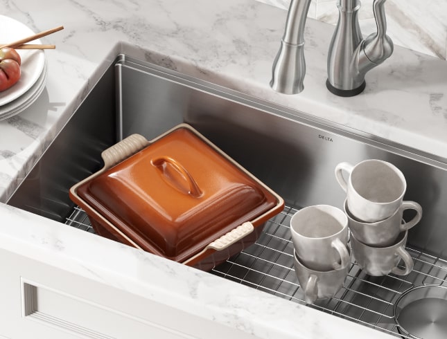 delta sink lorelai collection bottom grid