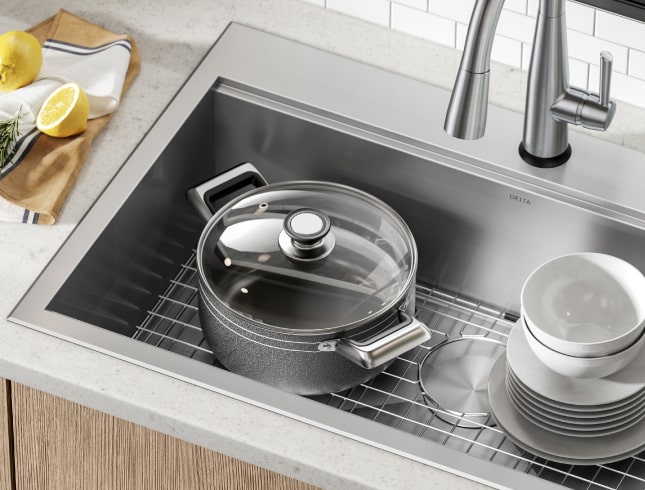 delta sink rivet collection bottom grid