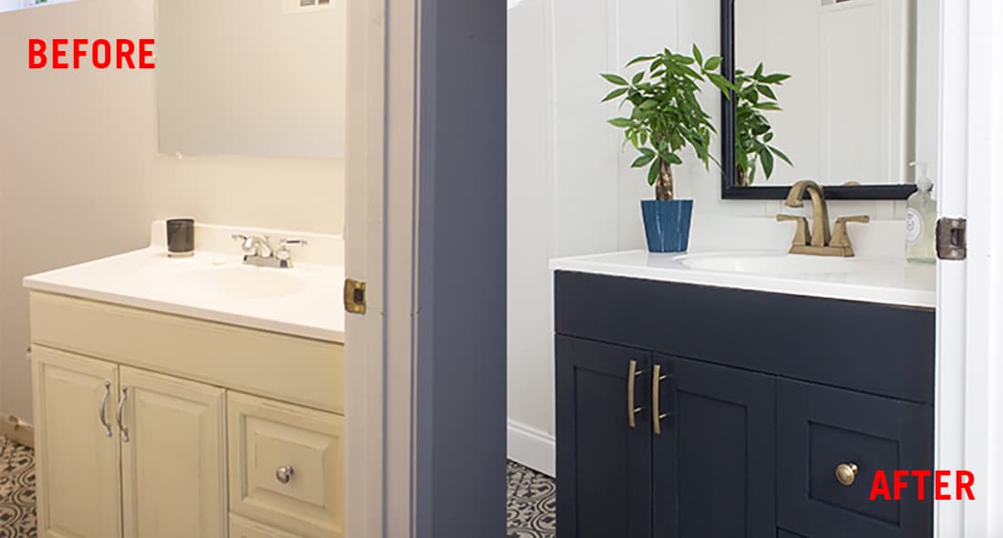 Vintage Powder Room To Modern Bath