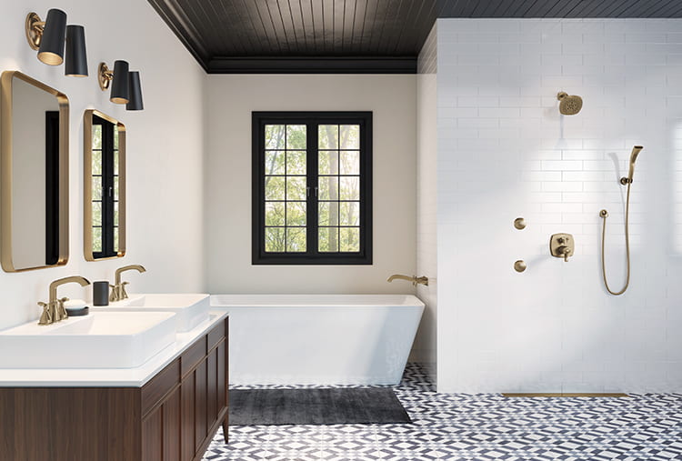Bright, clean bathroom with subway tile