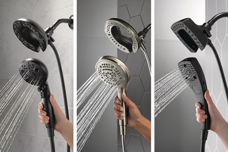 In2ition Two In One Showerheads in multiple finishes