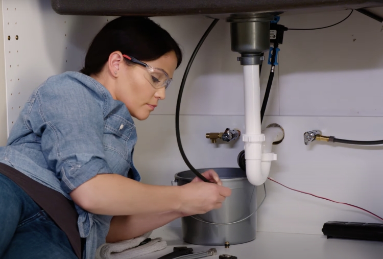 connecting glass rinser line