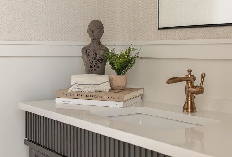 sophisticated bathroom counter decor