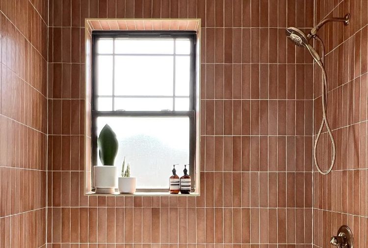 @ainslie design studio's warm tiled shower