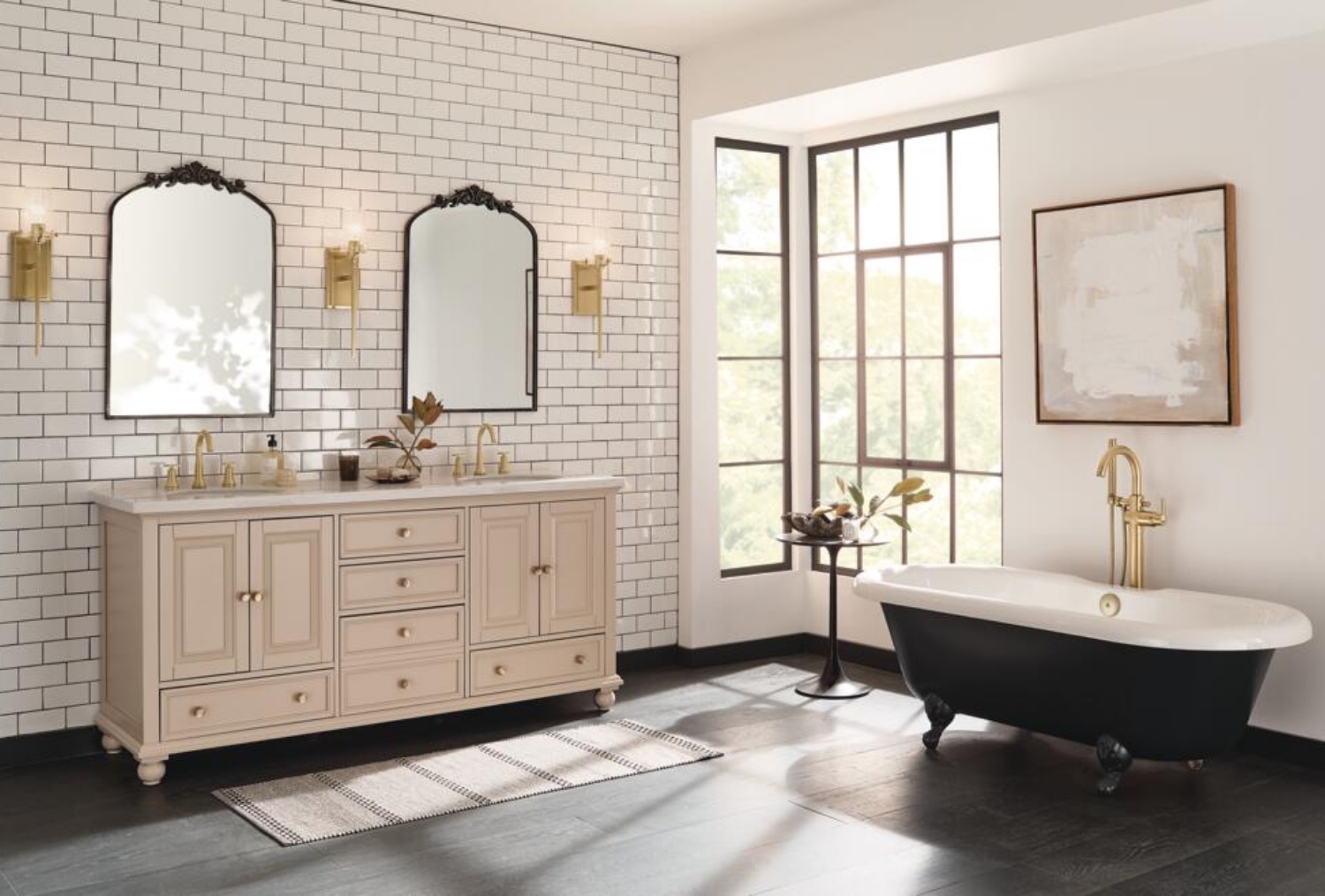 open bathroom with clawfoot tub