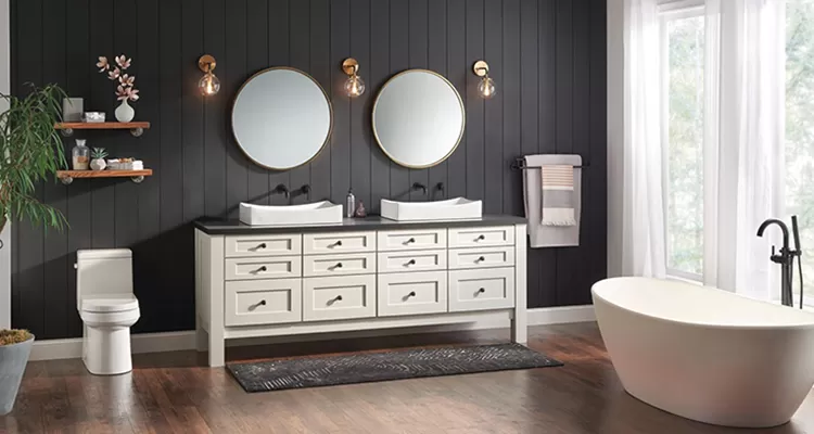 Spacious Master Bath featuring Delta products